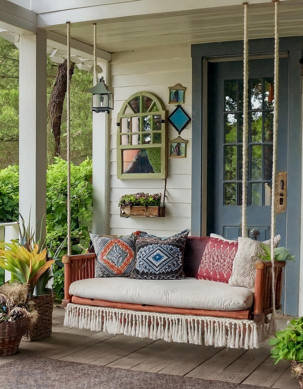 Boho Fringe Porch Swing