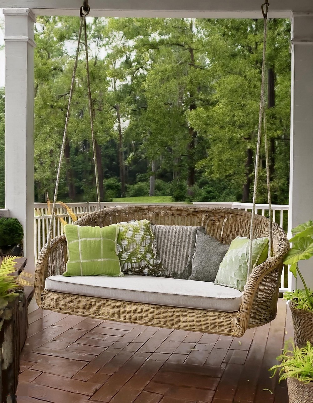 Wicker Porch Swing