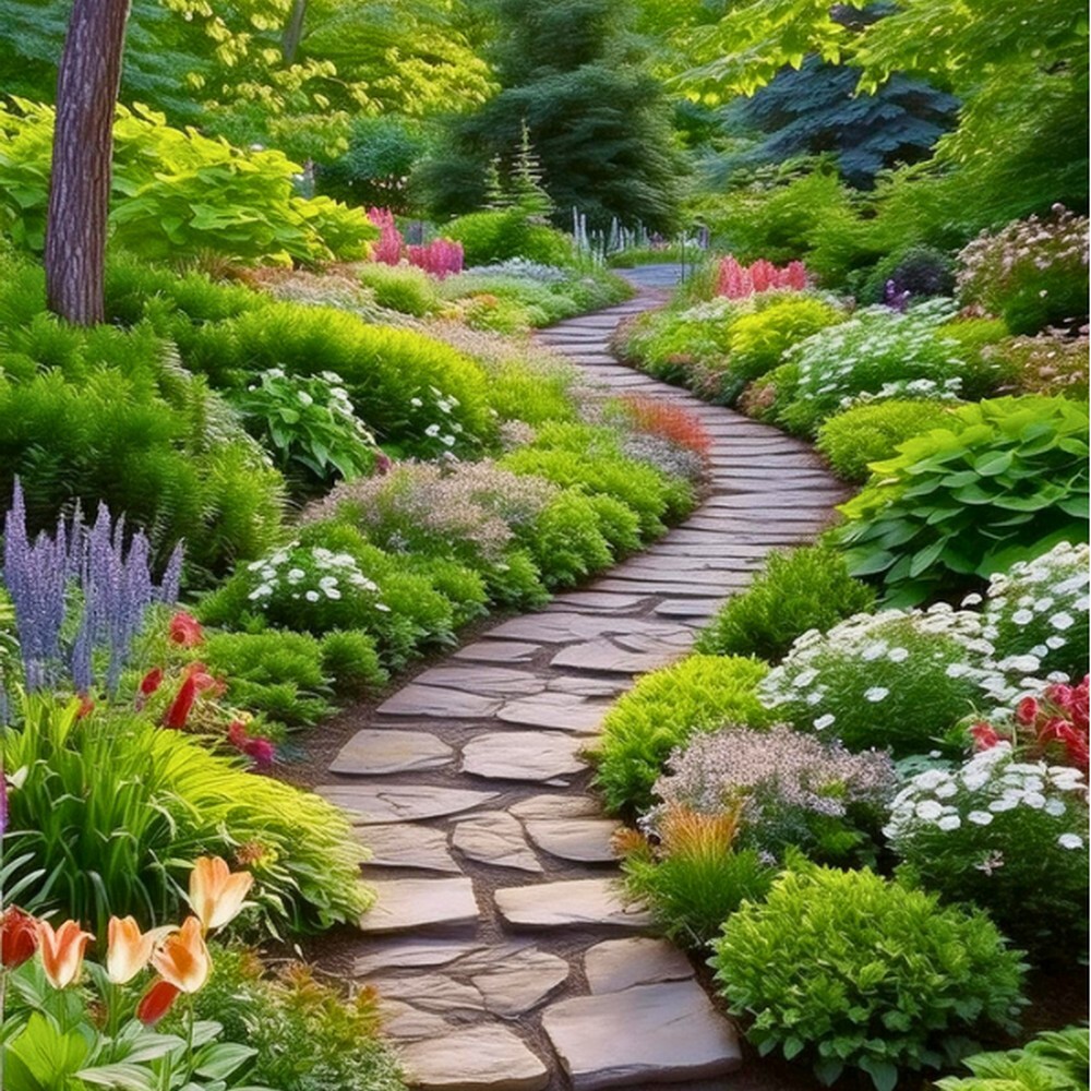 Winding Pebble Path