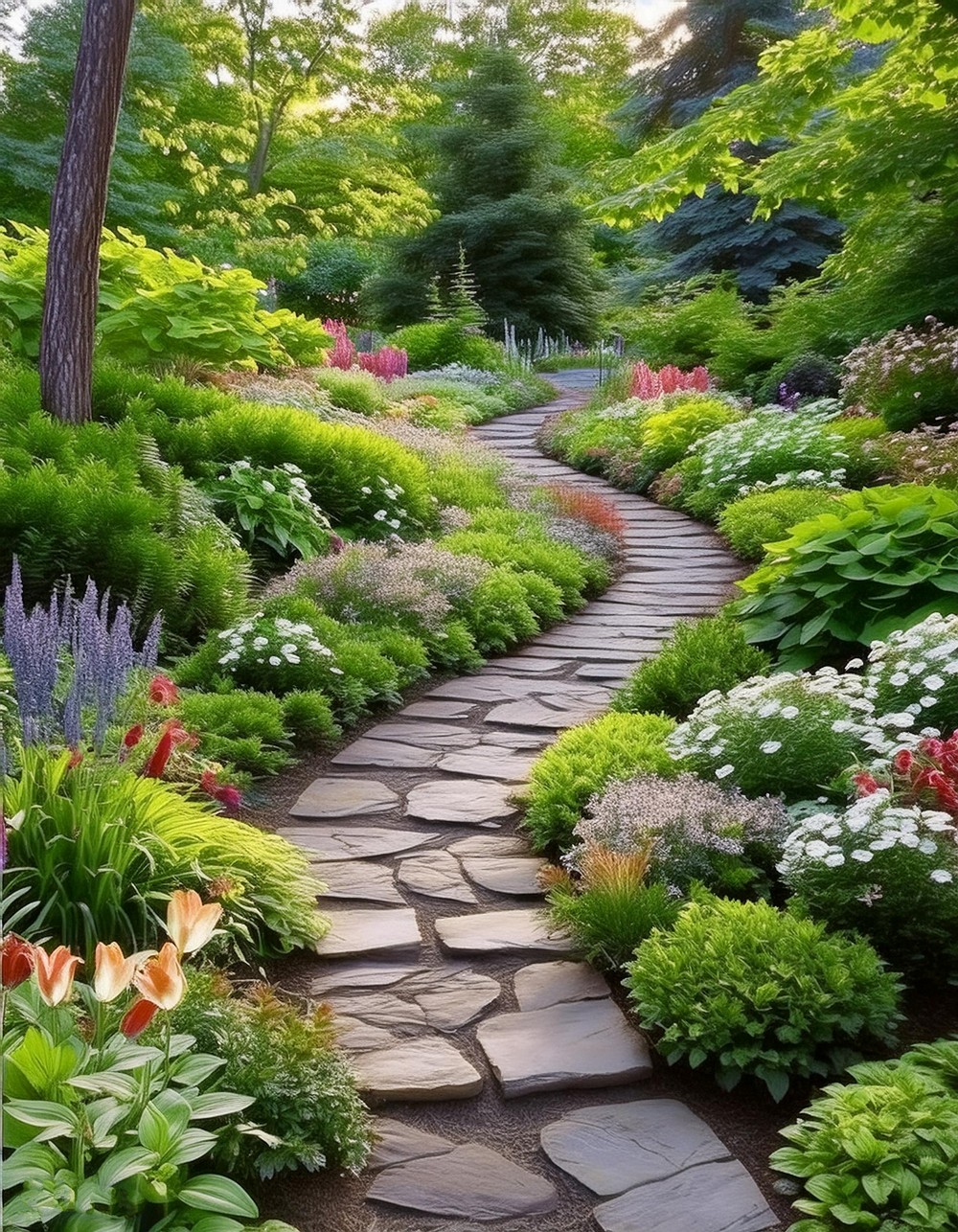 Winding Pebble Path