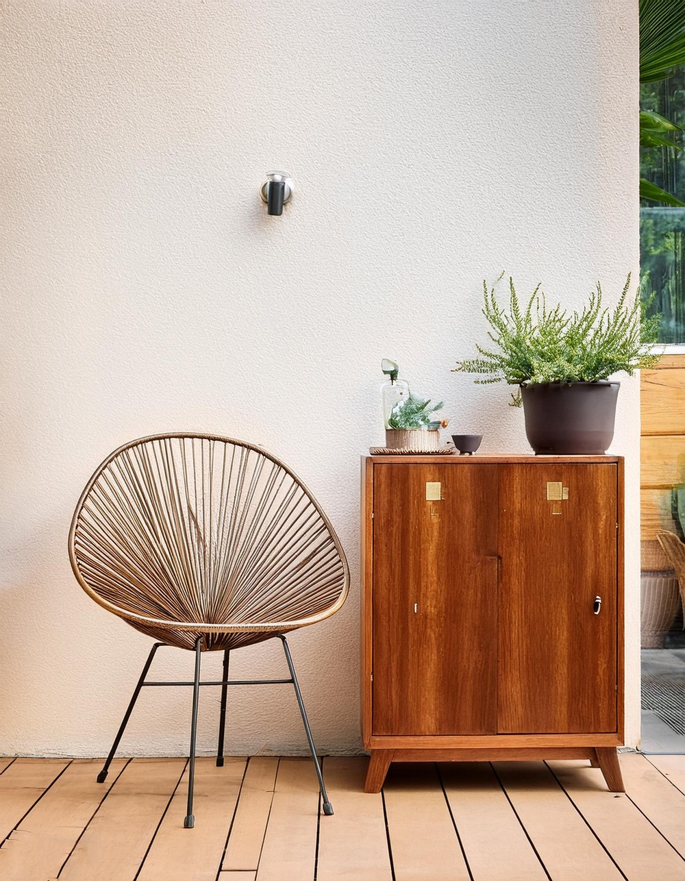 Chair And Commode With Wooden Cabinet
