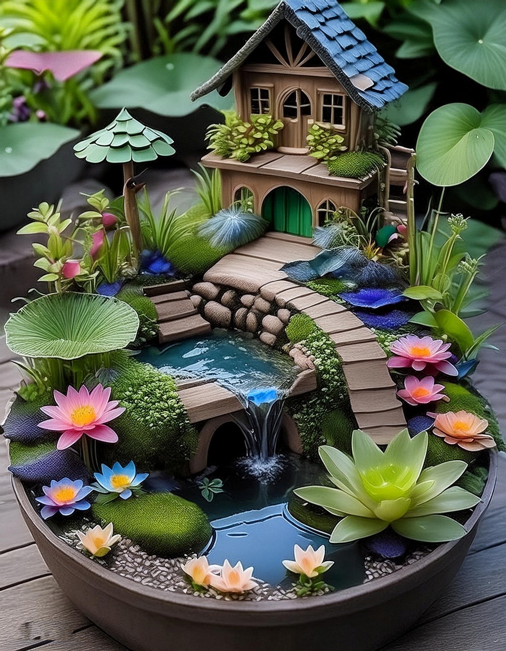 DIY Miniature Pond Fairy Garden