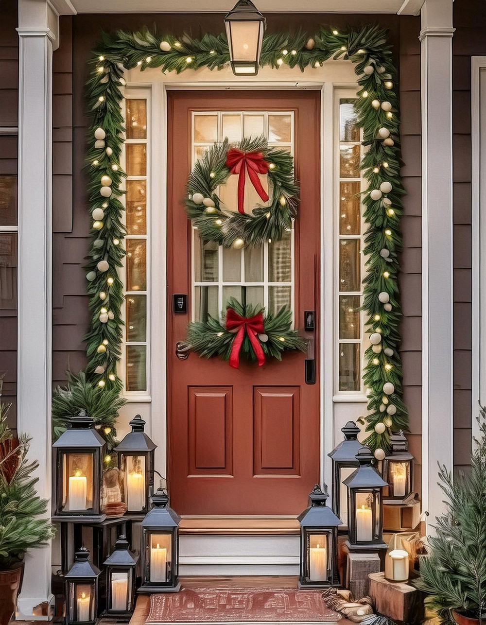 Farmhouse-Inspired Rustic Christmas Porch