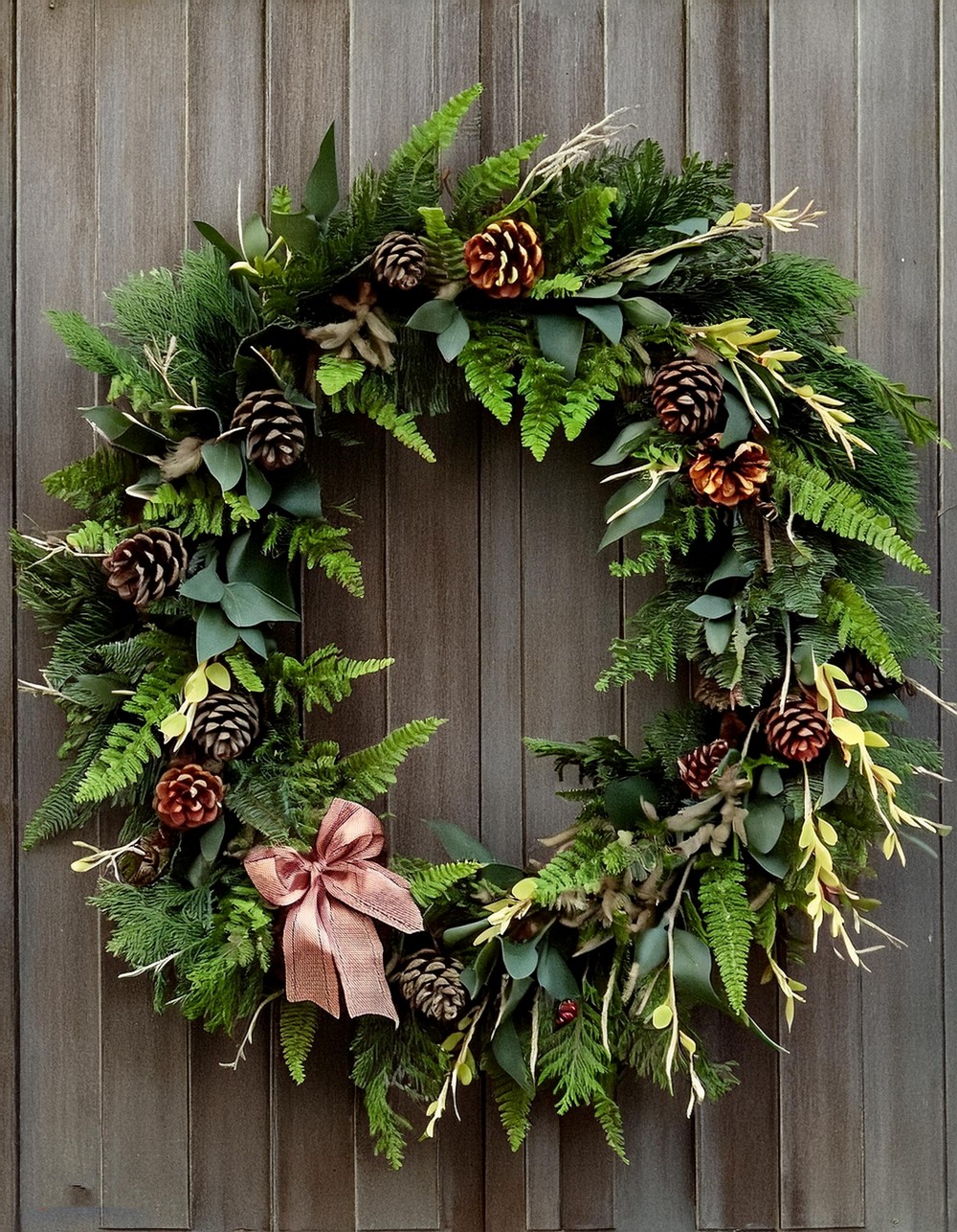 Fresh Greenery Wreaths with Burlap and Twine Accents