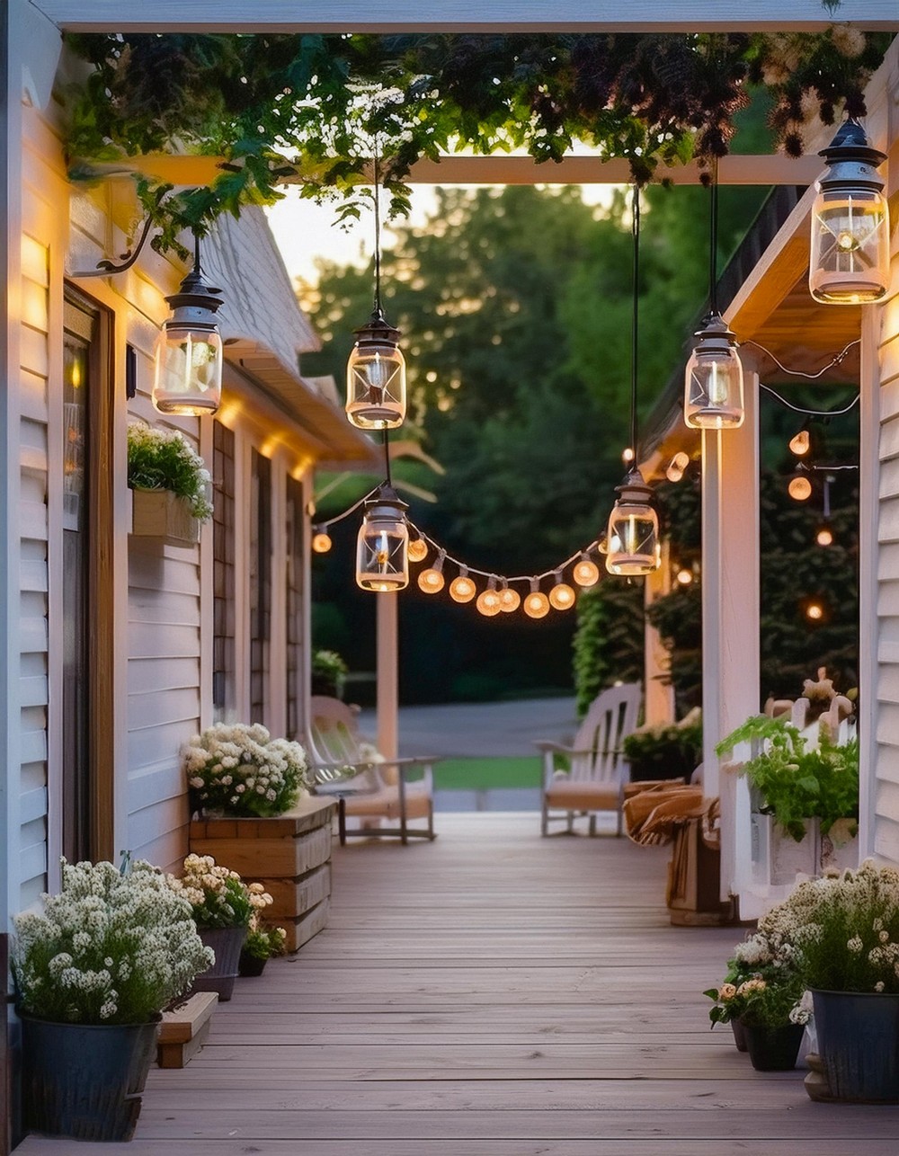 Hanging Lanterns with Mason Jars