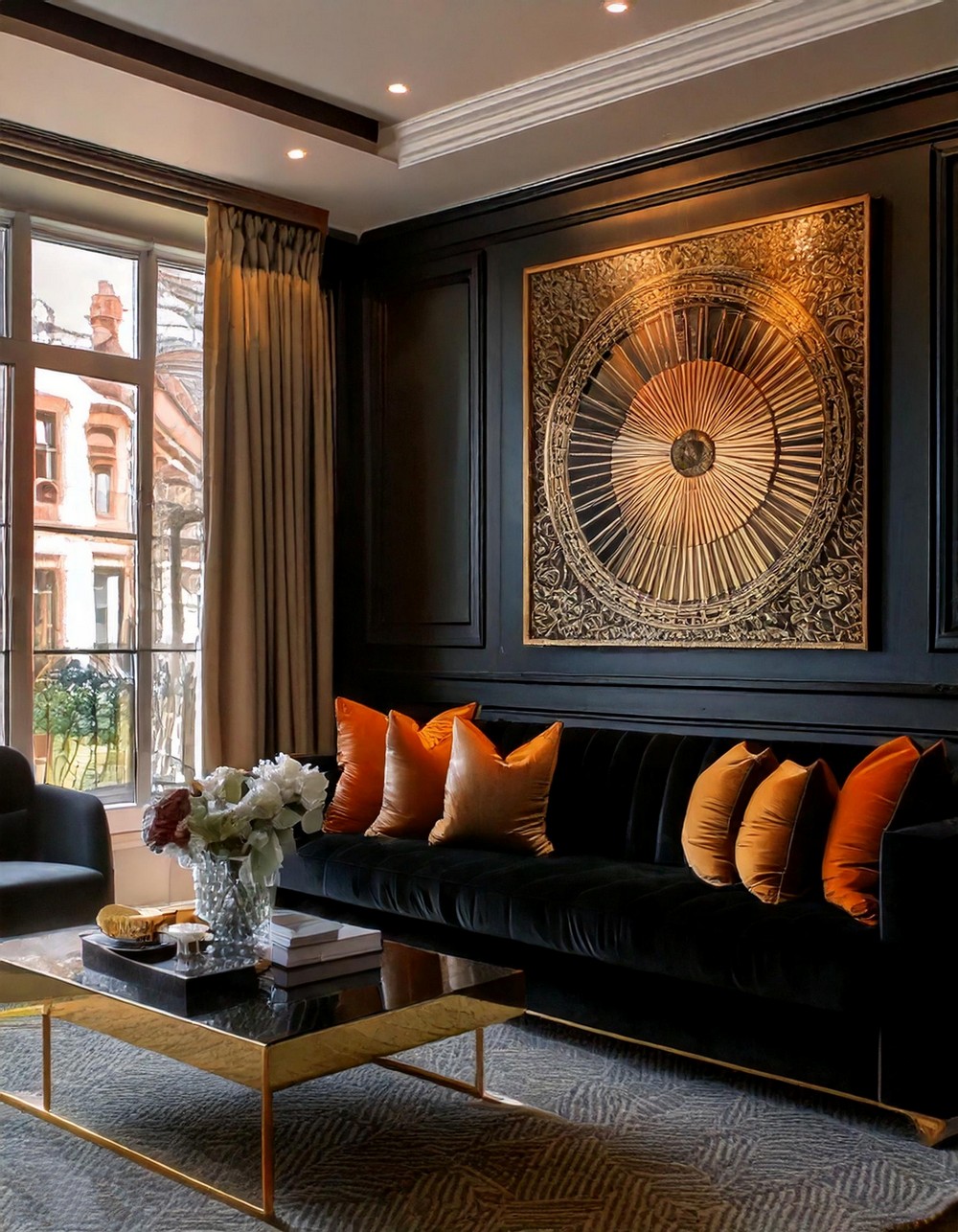 Luxurious Black & Gold Decor