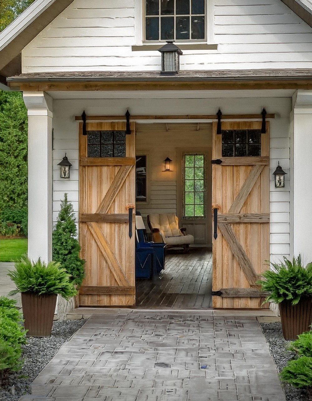 Rustic Barn Doors with Metal Accents