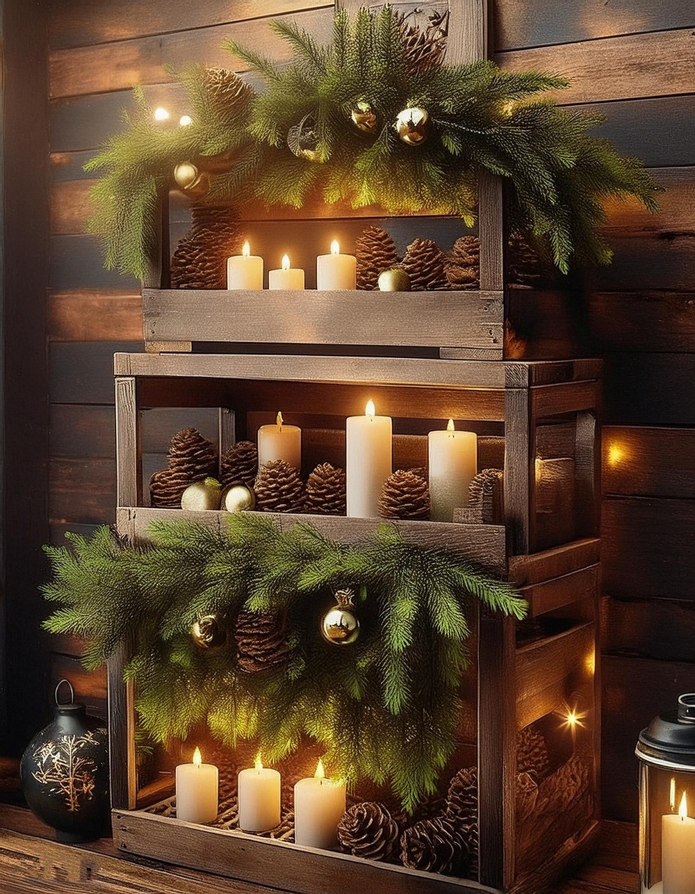 Rustic Wooden Crate Display