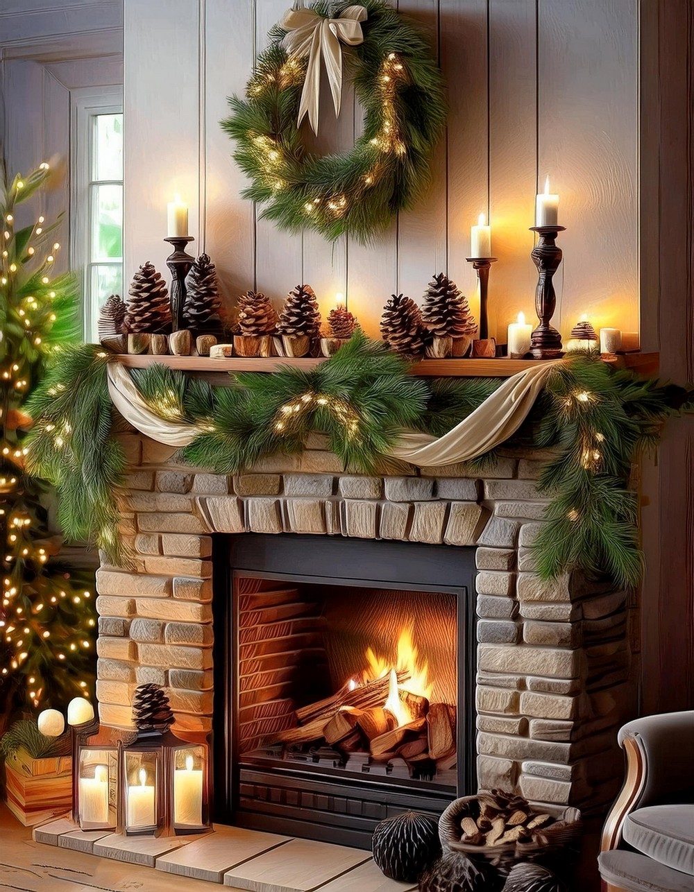 Simplicity with Pinecones and Ribbon