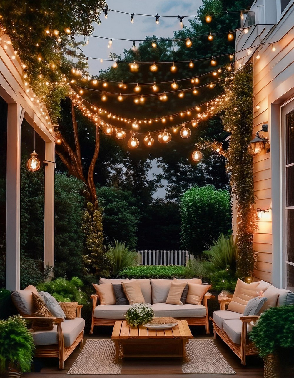 String Light Canopy for the Patio