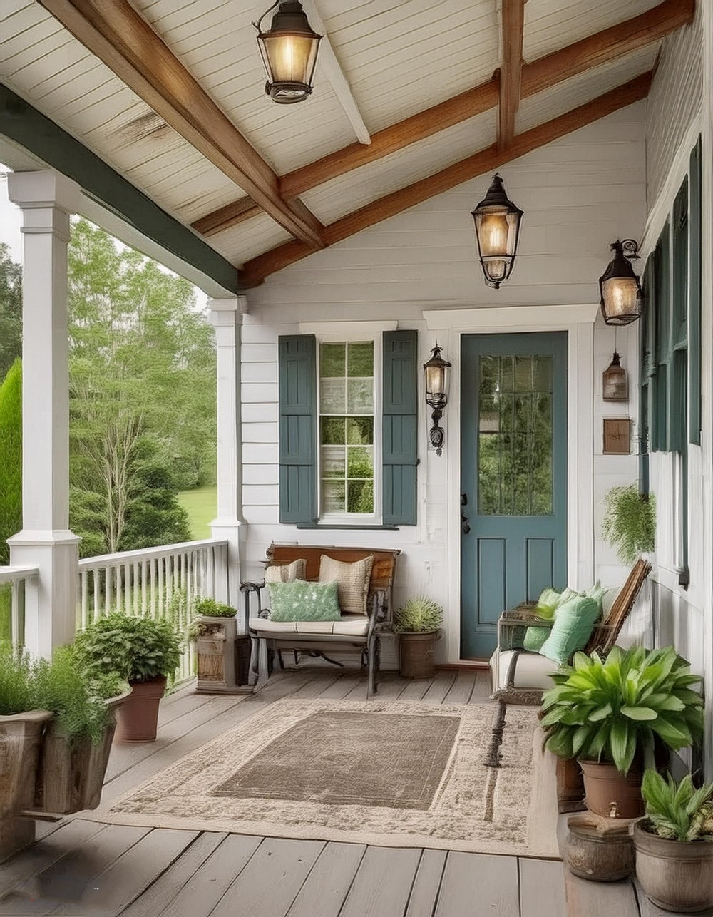 Tin Roof with Exposed Wooden Beams