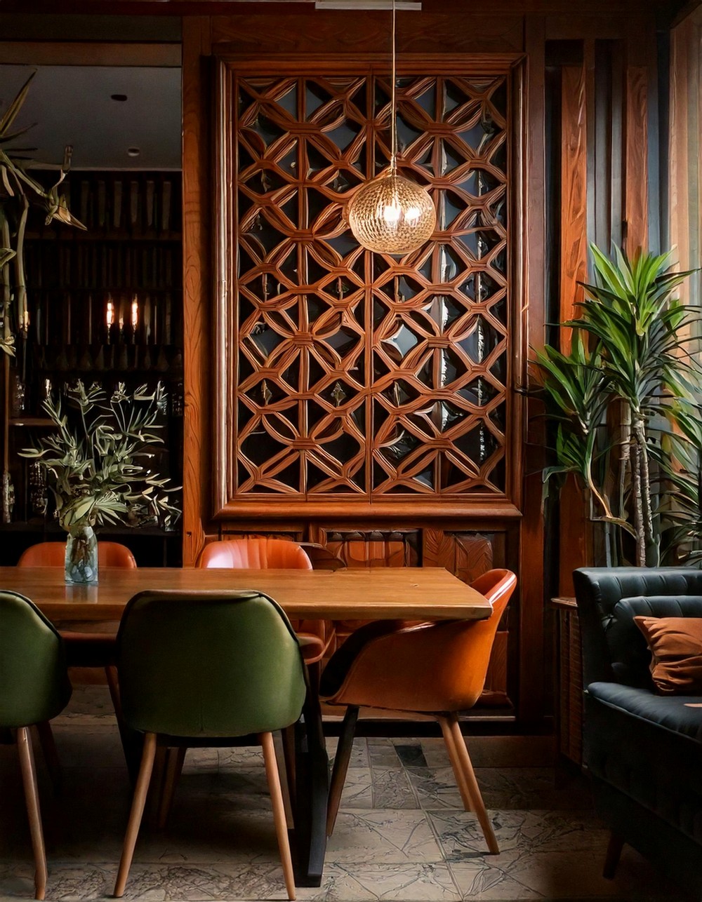 Wooden Room Divider For Dining