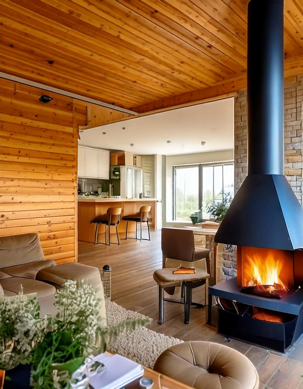 Retro Mid-Century Modern Fireplace