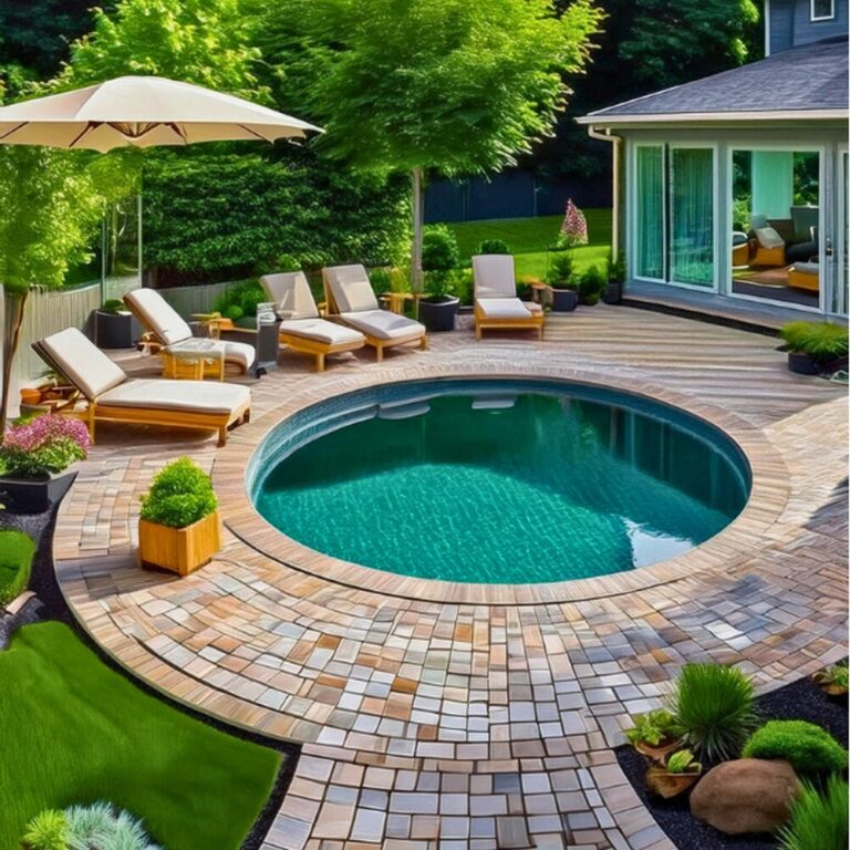 Angular Deck with Patterned Pavers