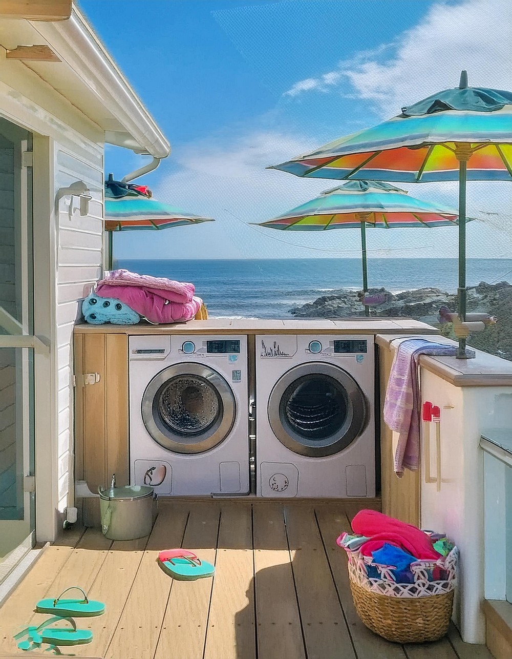 Beachy Vibes Laundry Area