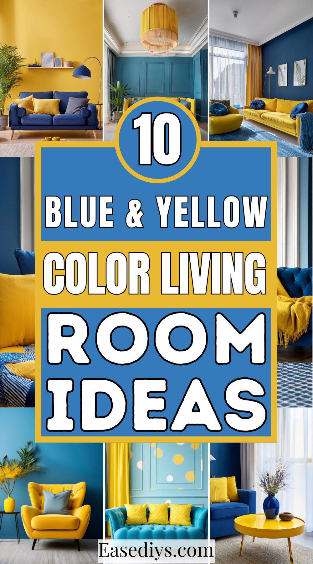 Blue And Yellow Color Living Room Ideas