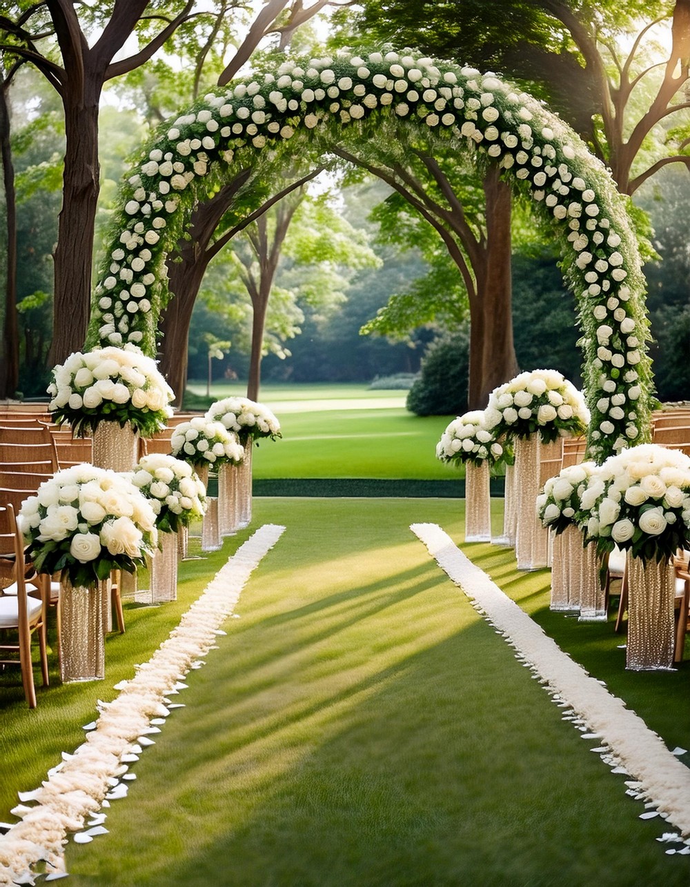 Bridal Elegance White Blooms in Lush Greenery