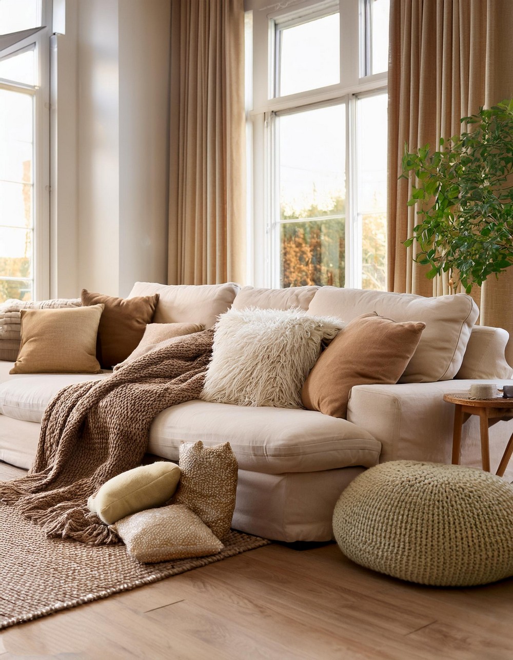 Bring in Texture with Throw Pillows and Blankets