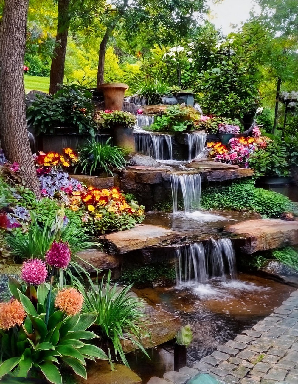 Cascading Waterfall Garden