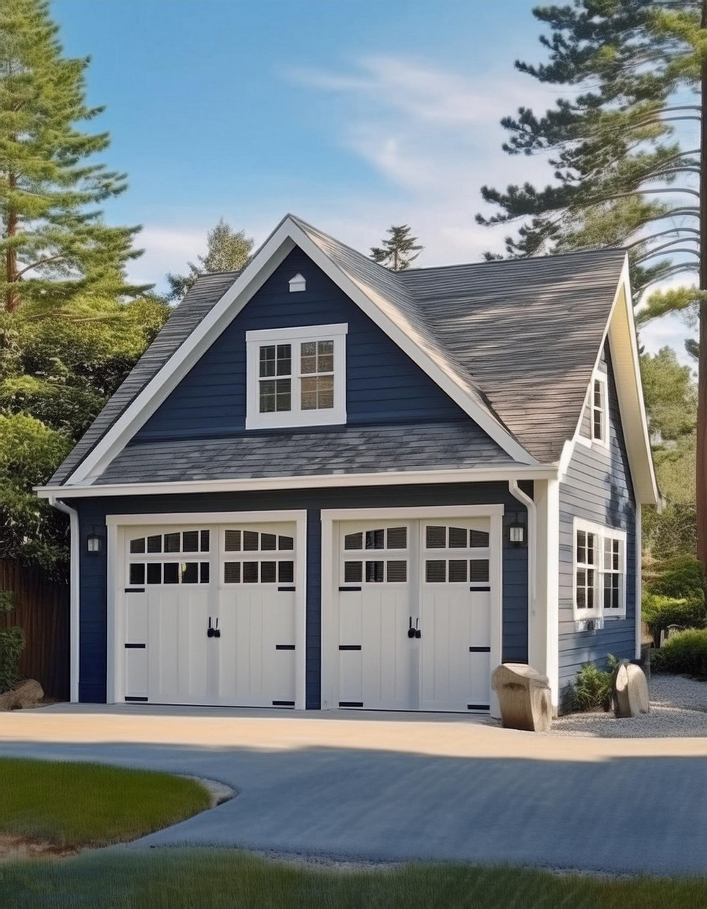 Coastal Garage with Gable Roof
