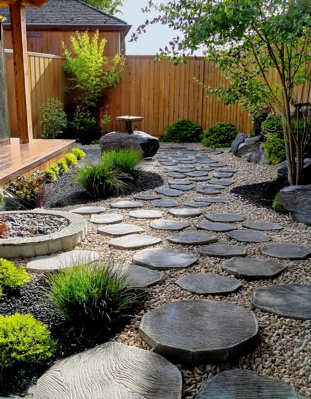 Courtyard Zen Garden with Stepping Stones