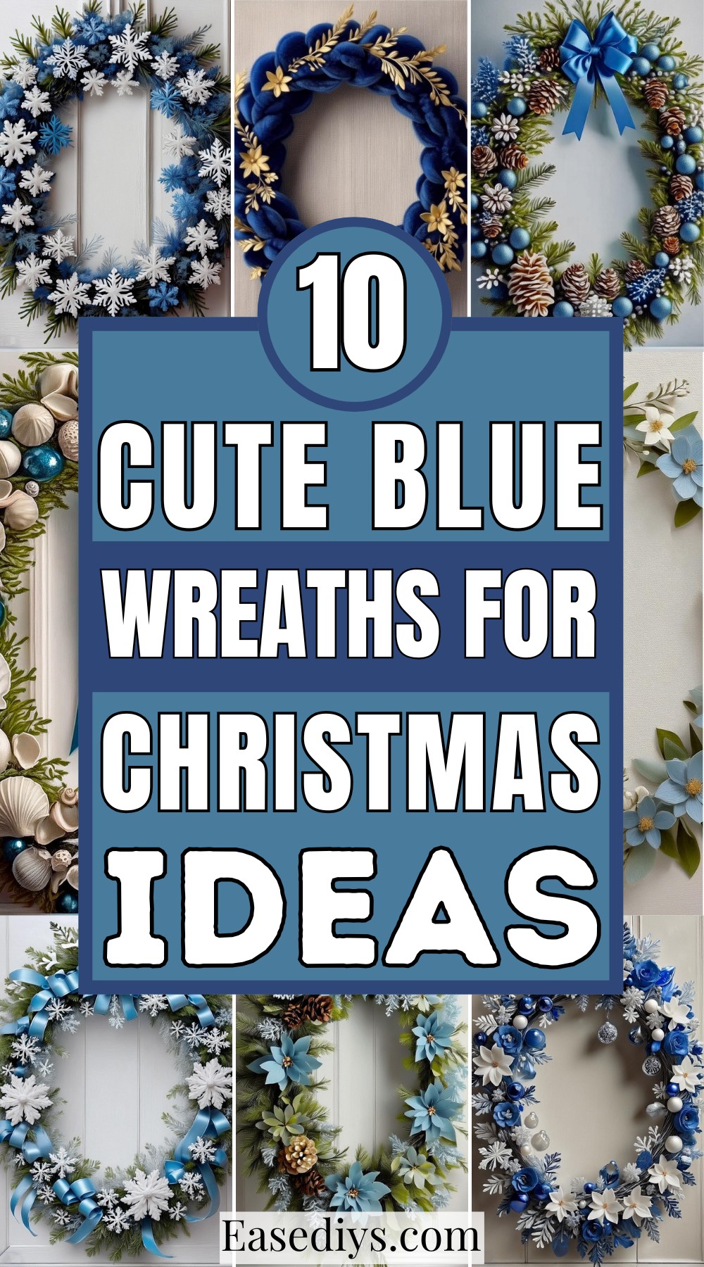 Cute Blue Wreaths For Christmas Ideas