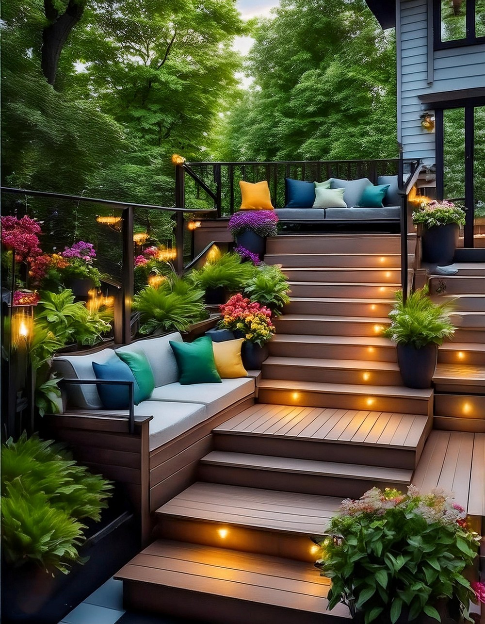 Deck with Built-in Planters