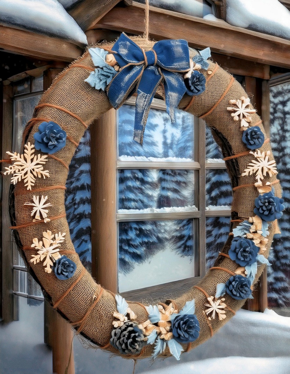 Denim and Burlap Wreath
