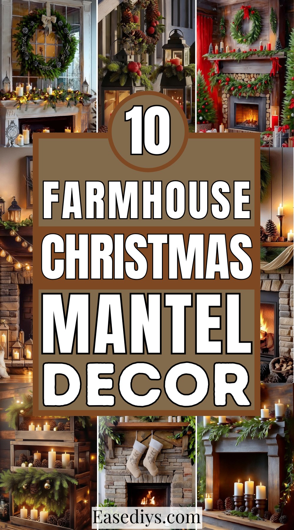 Farmhouse Christmas Mantel Decor