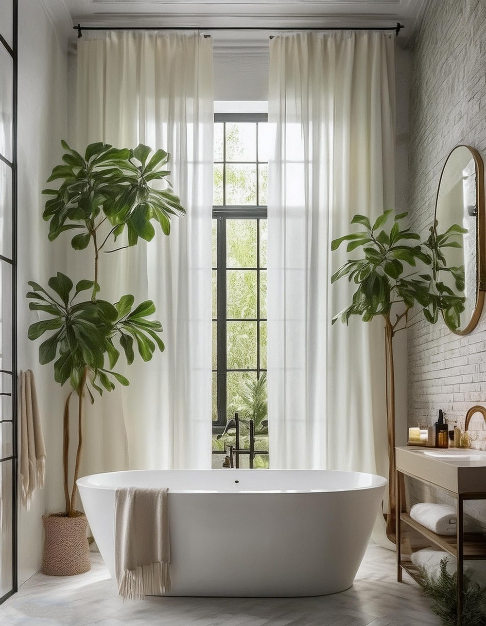 Floor-to-Ceiling Shower Curtains
