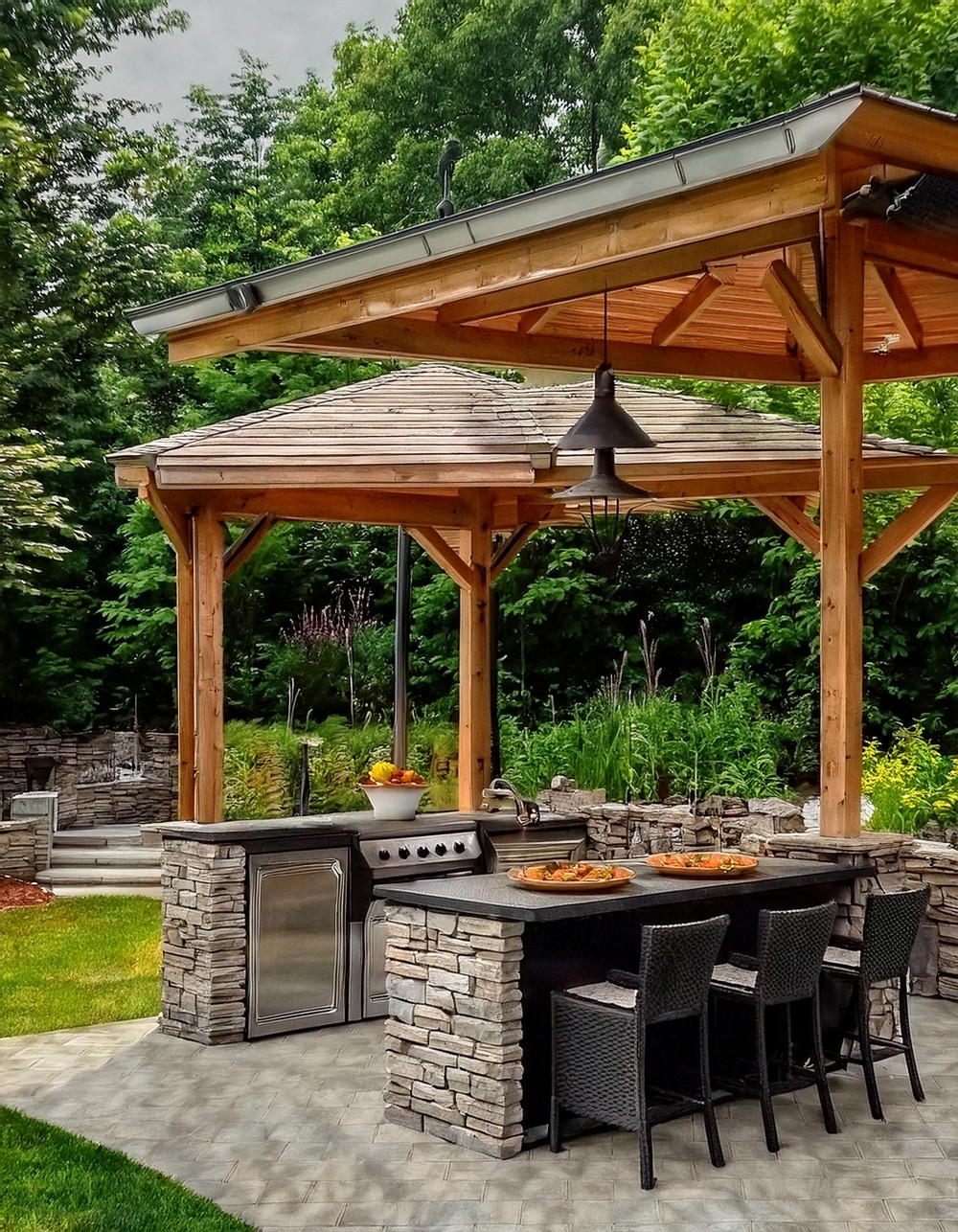 Gazebo with Built-In Outdoor Kitchen