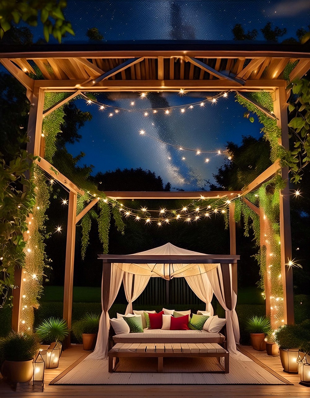 Gazebo with Retractable Roof for Stargazing