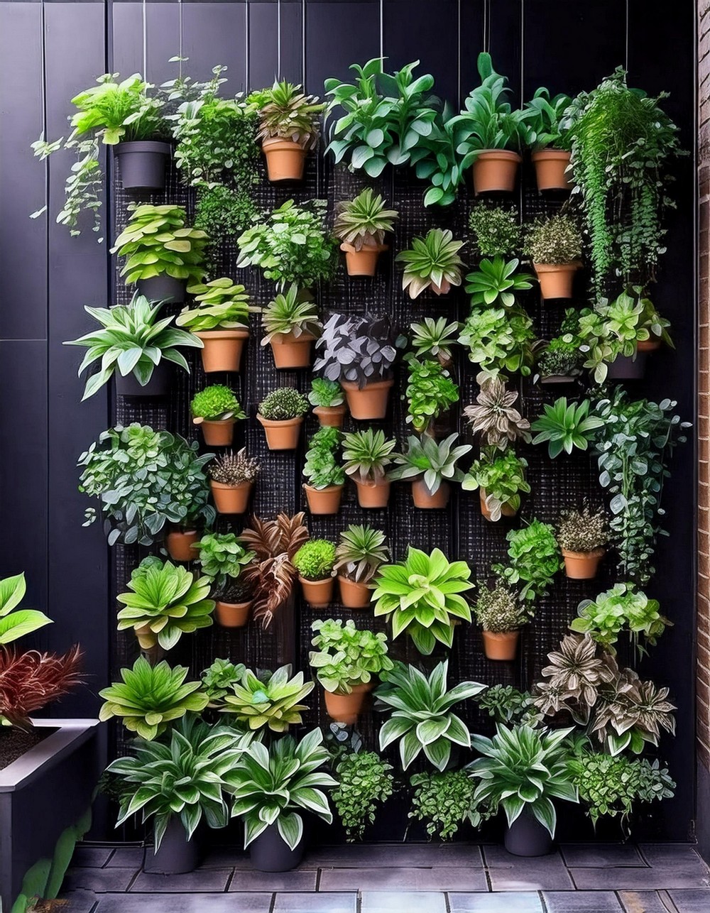 Hanging vertical garden with net