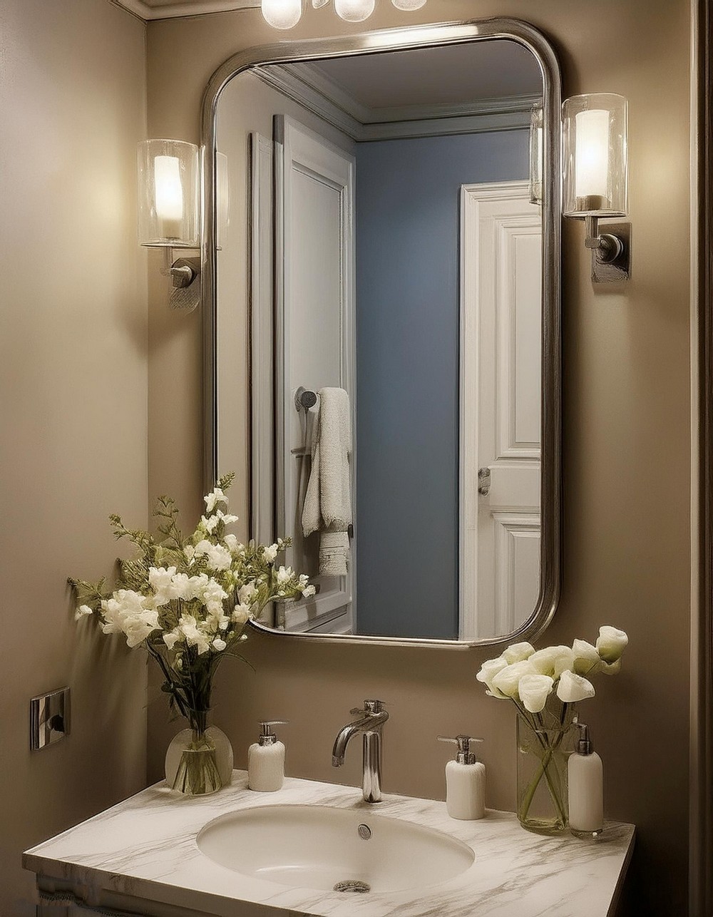 Hidden Storage Behind Mirrors