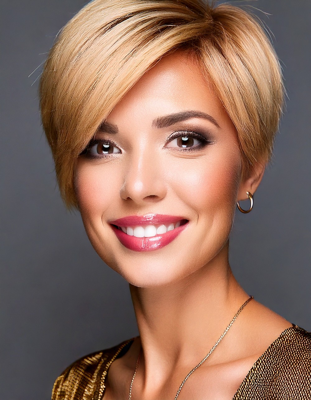 Highlighted Beachy Blonde Pixie