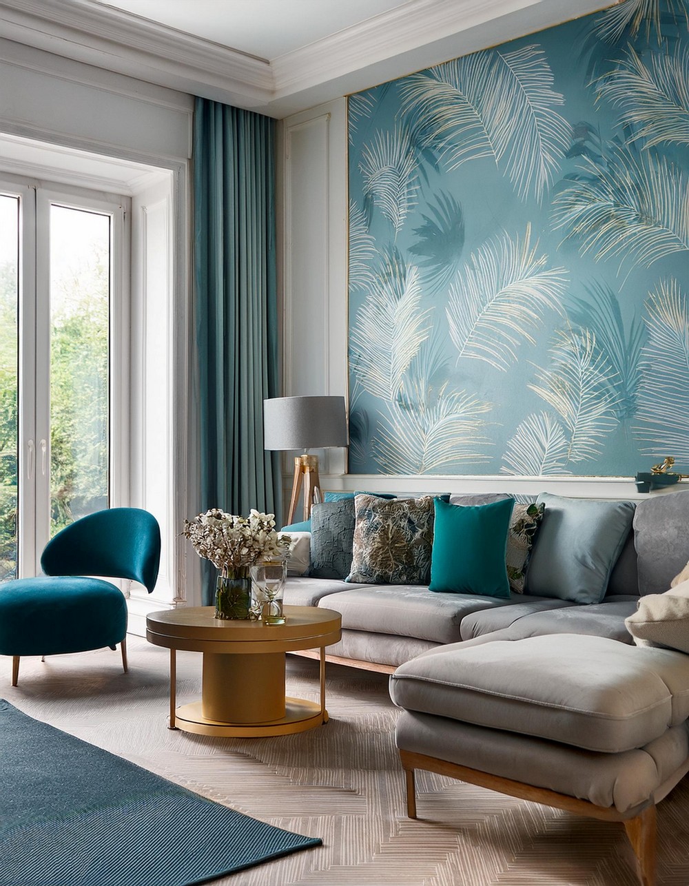 Incorporate a Focal Wall with Paint or Patterned Wallpaper