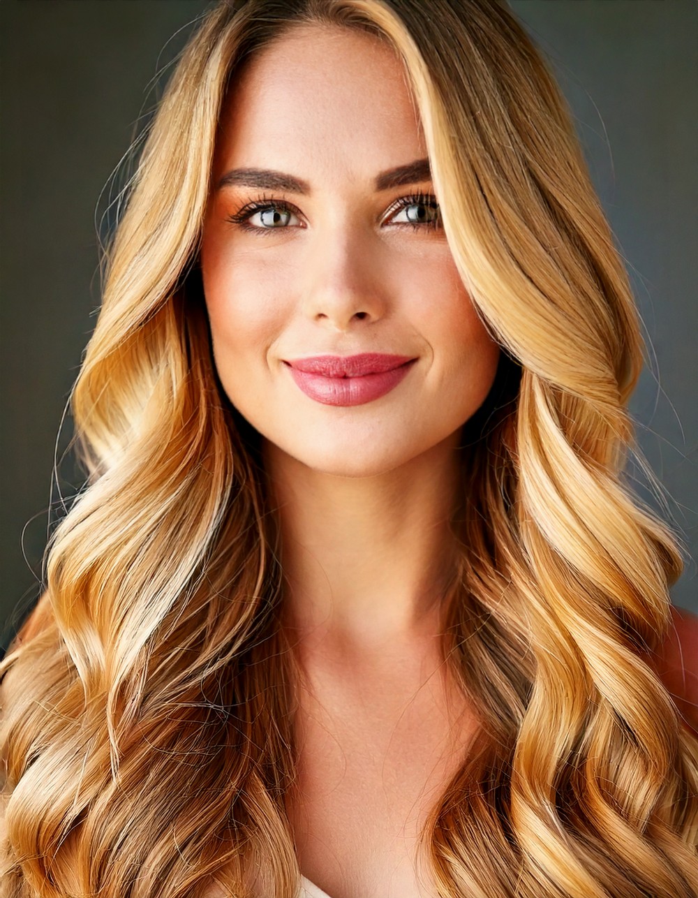 Long Honey Blonde Waves with Beige Undertones