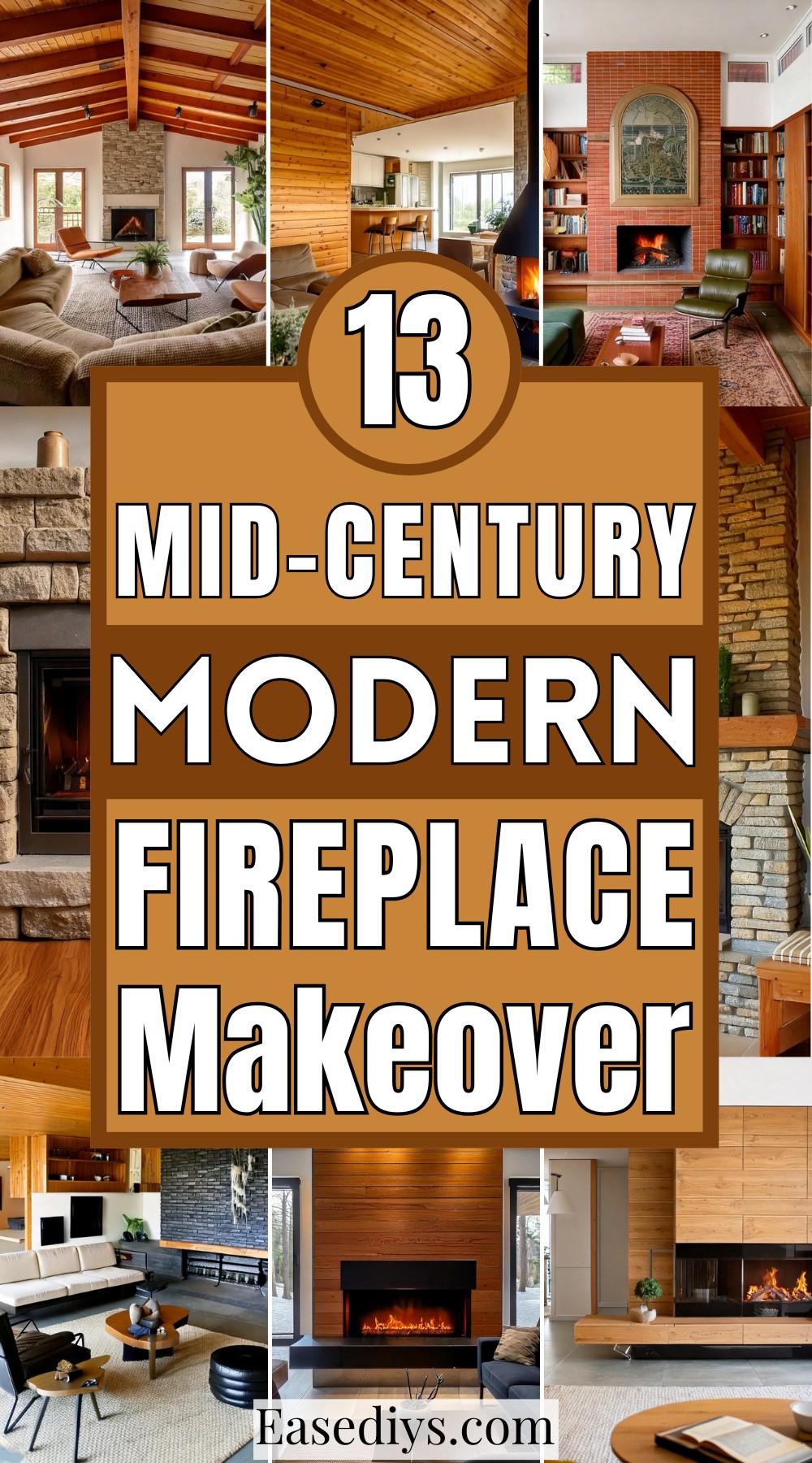 Mid-Century Modern Fireplace Makeover
