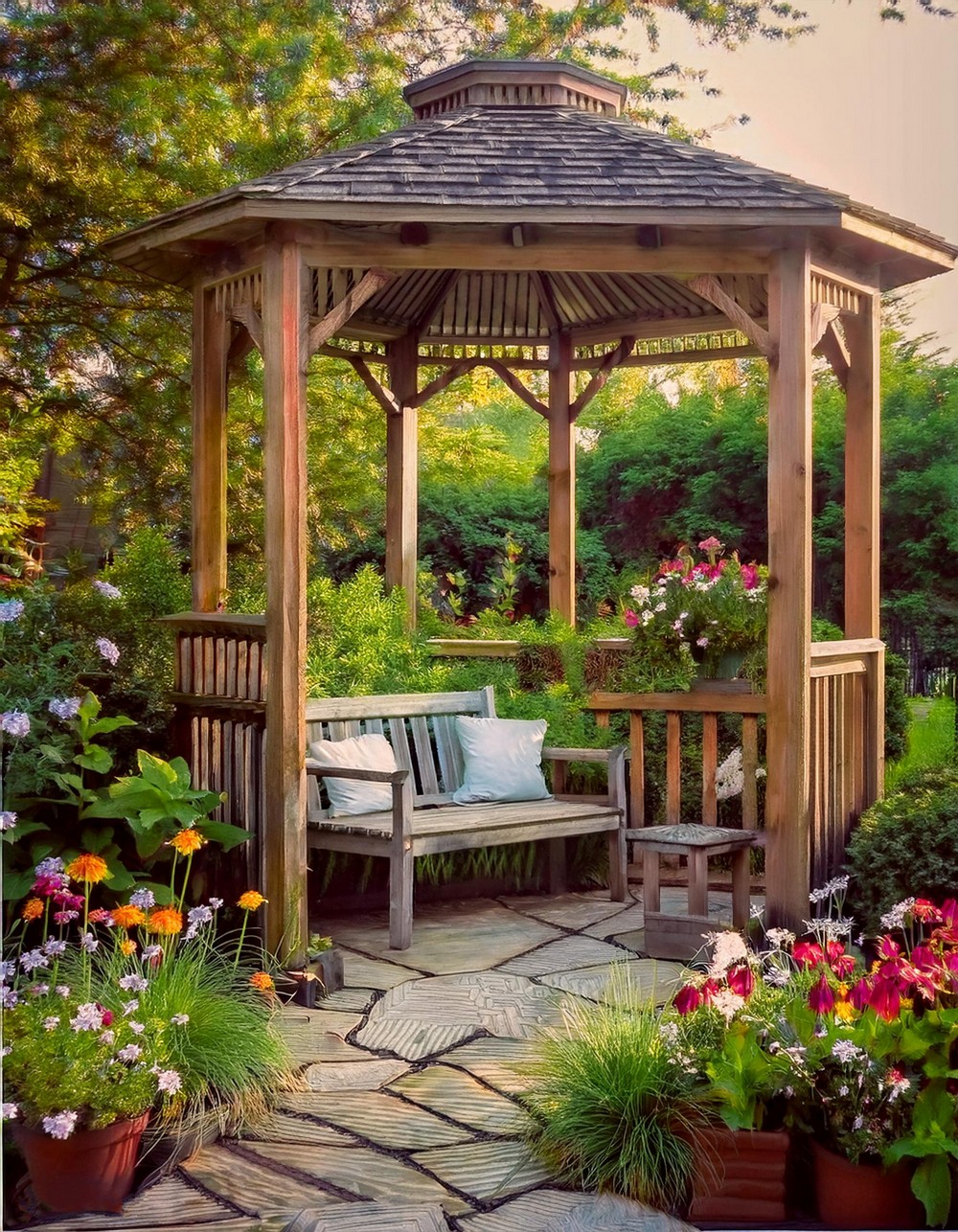 Modern Rustic Gazebo with Reclaimed Wood