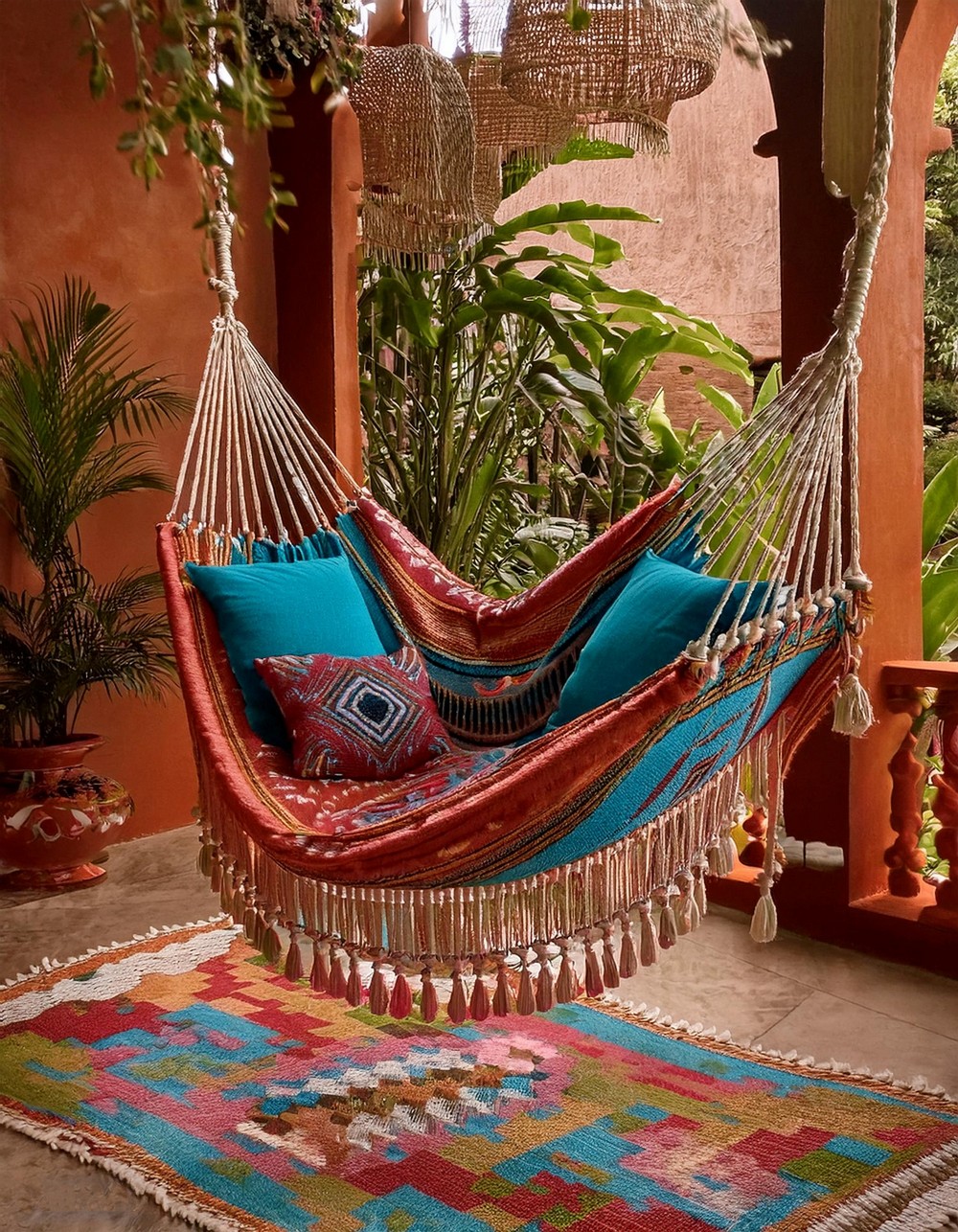 Moroccan-Inspired Hammock With Tassels