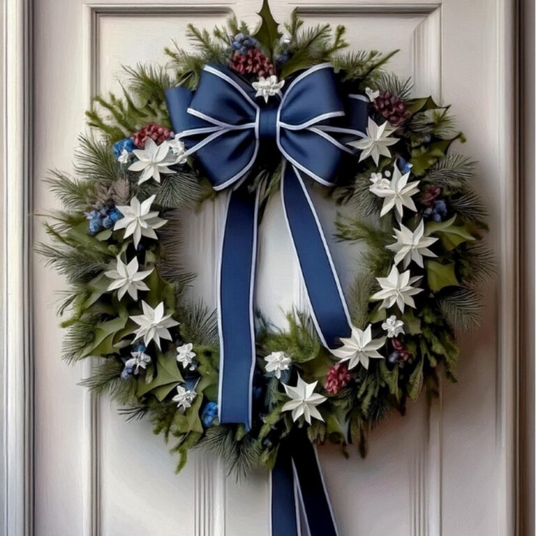 Navy And Silver Glitter Wreath