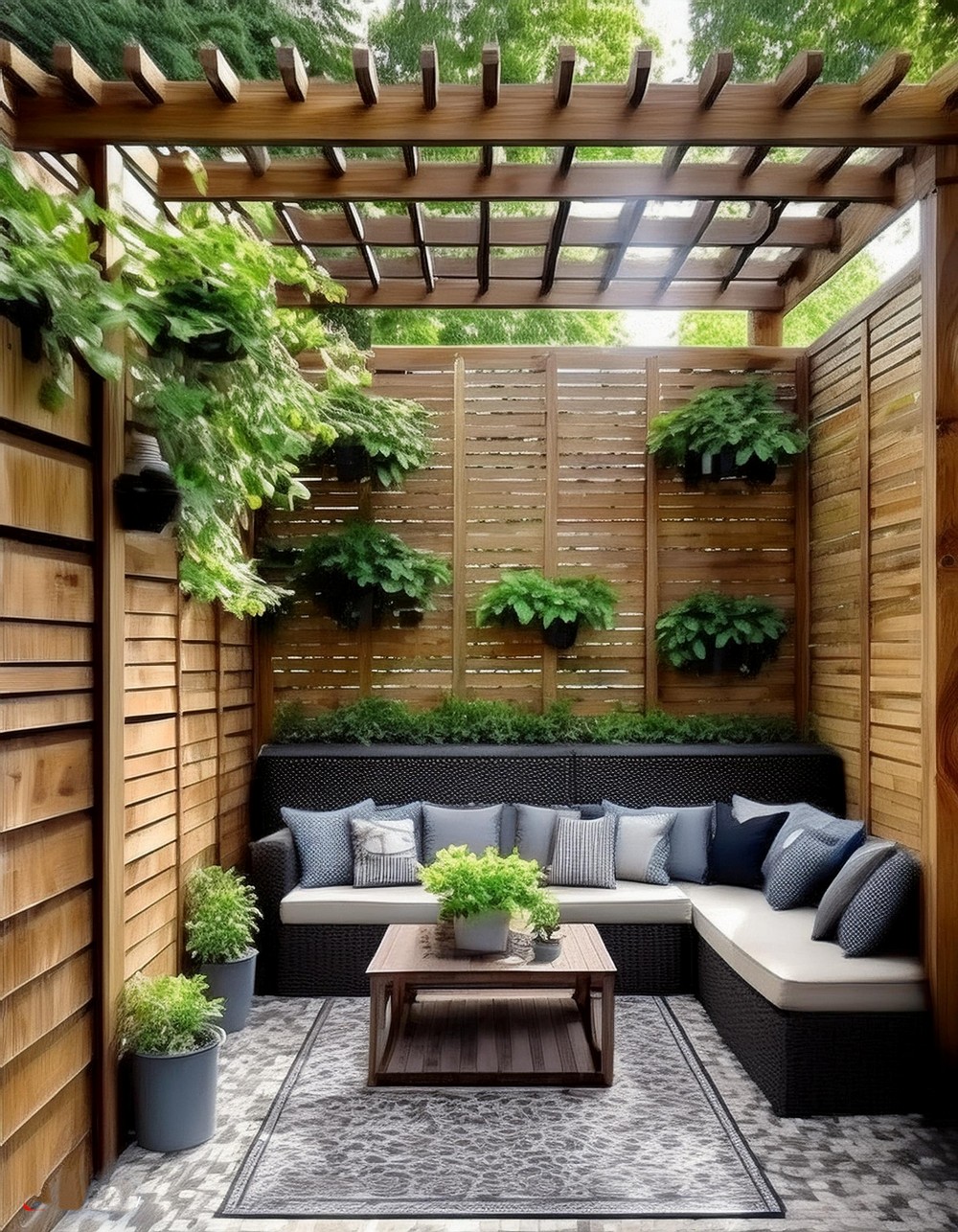 Pergola Privacy Wall