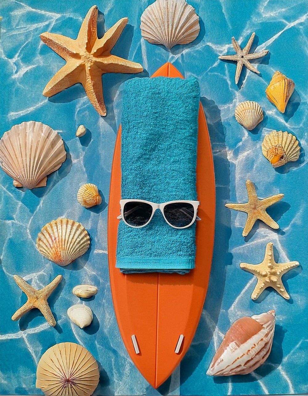 Pool-Themed Towel Racks with Decorative Designs