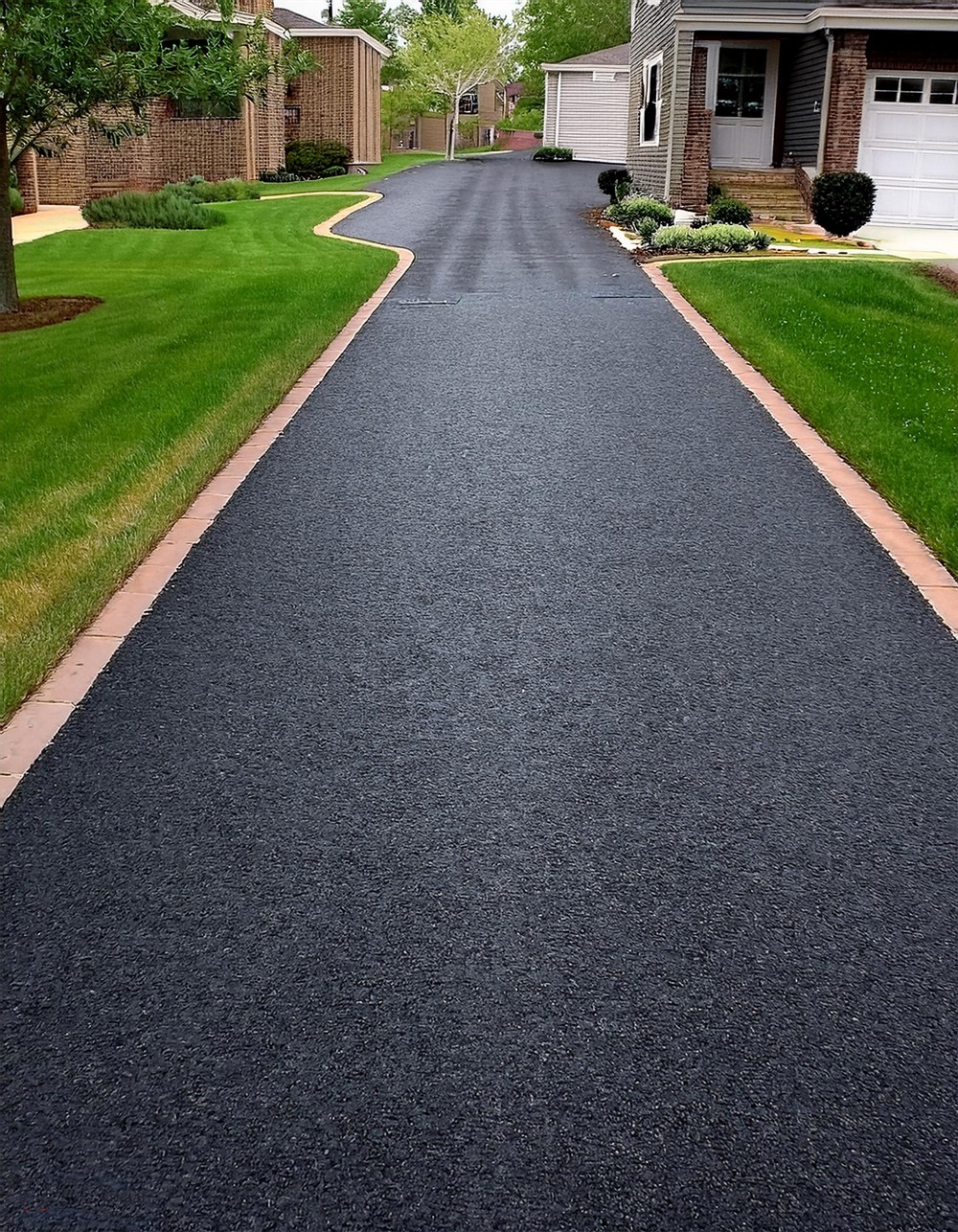 Poured Asphalt Path with Smooth Surface