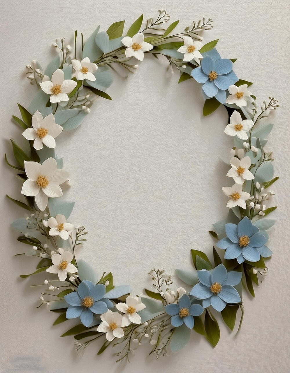 Powder Blue Floral Wreath
