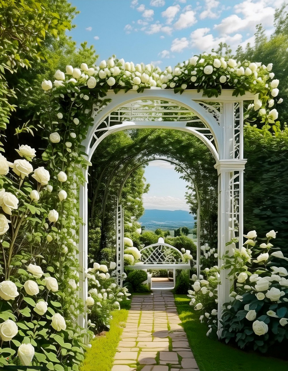 Romantic-Retreat-White-Arbors-and-Trellises