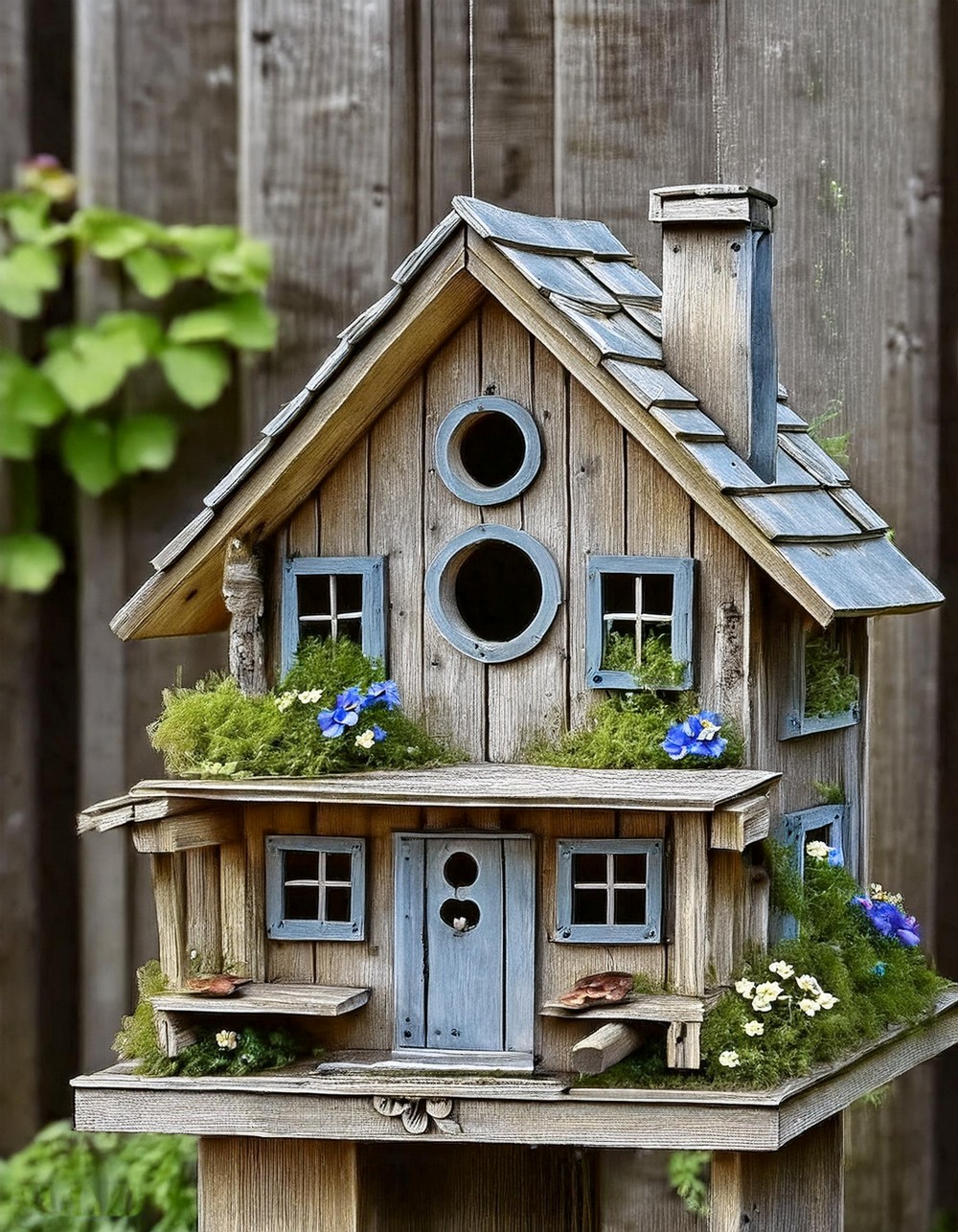 Rustic Wooden House with Weathered Finish