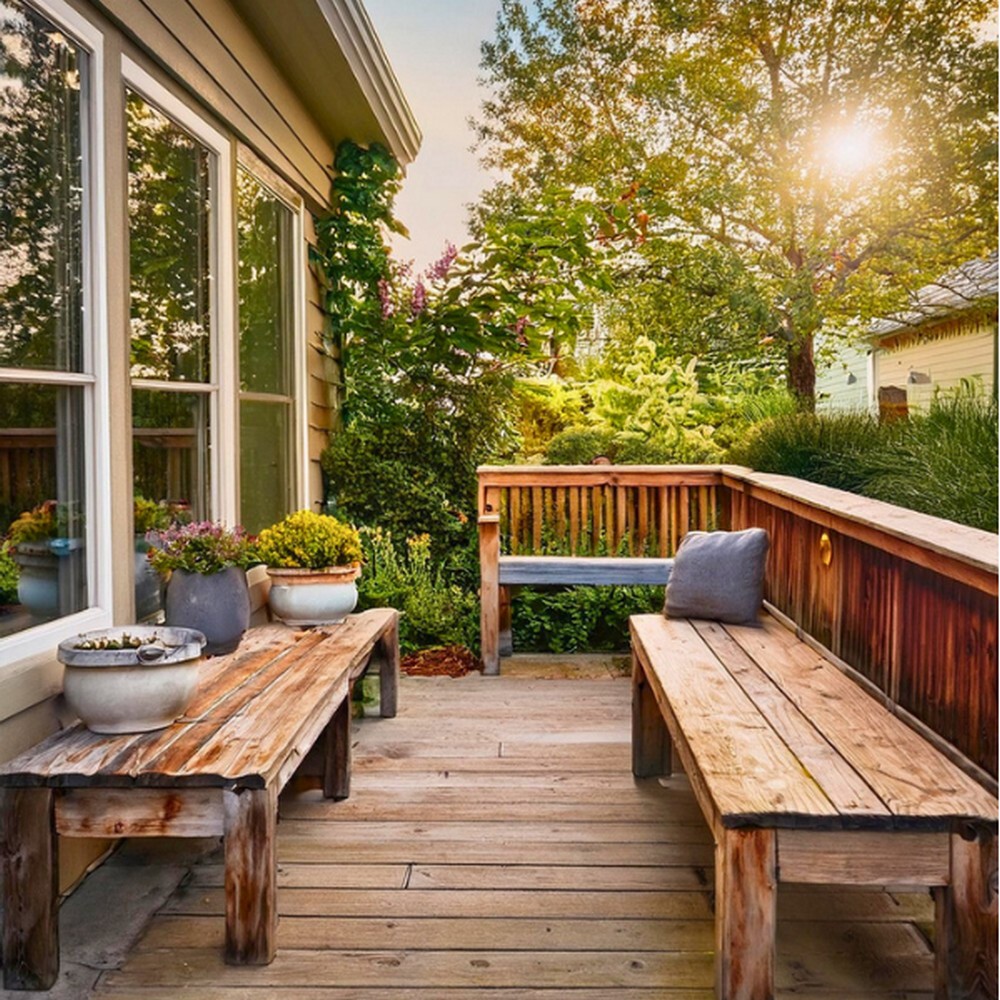 Salvaged Wood Benches