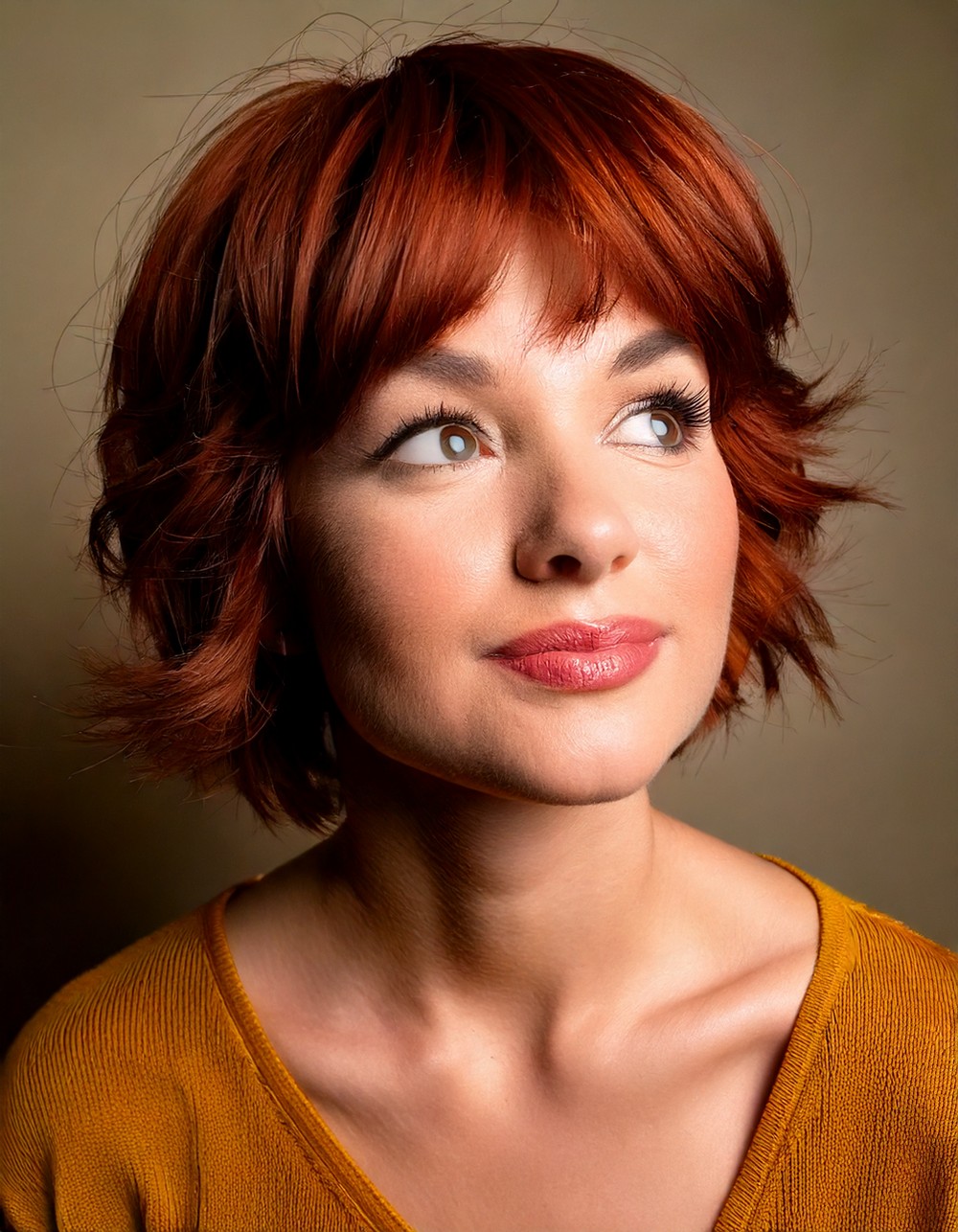 Short Auburn Shag with Flipped Ends