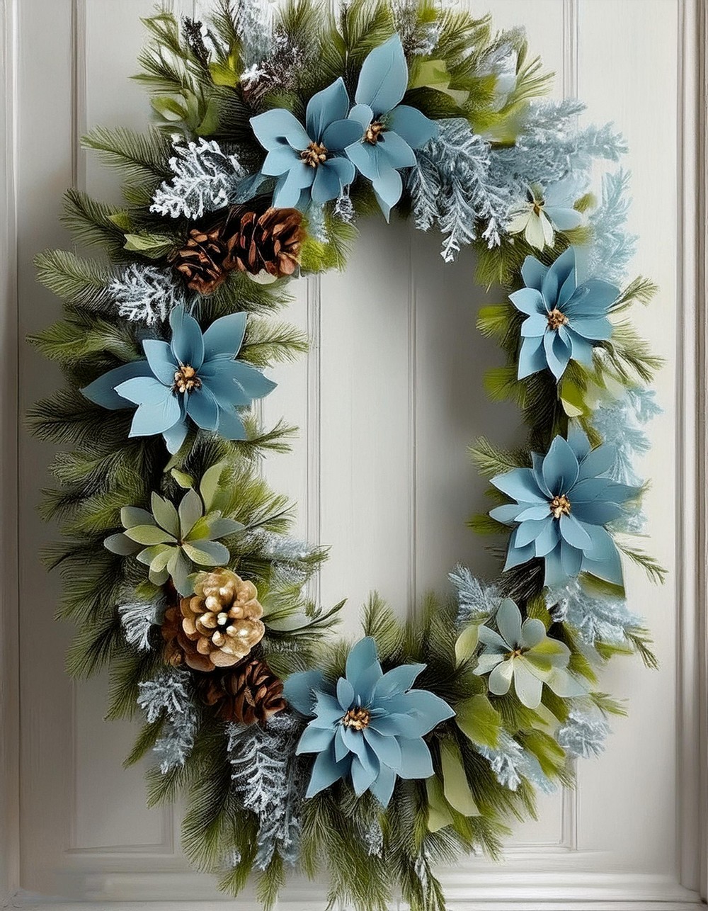 Soft Sky Blue Faux Fur Wreath